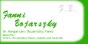 fanni bojarszky business card